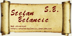 Stefan Belančić vizit kartica